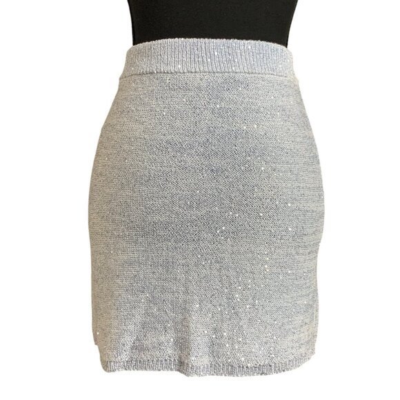 Wild Fable Womens Stretch Light Aqua Blue Sequin Knit Mini Skirt Size XS - Picture 1 of 13